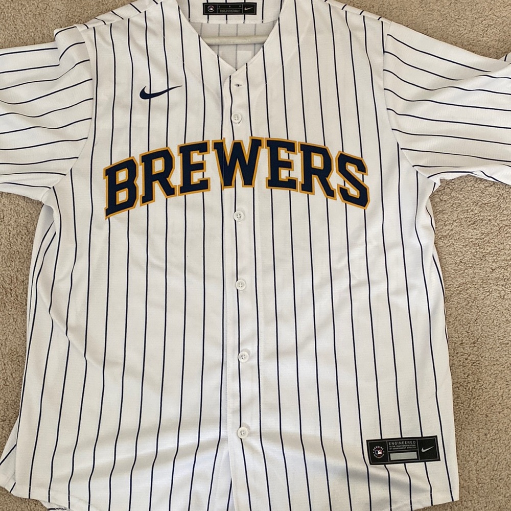 Milwaukee Brewers Nike Mens Large Christian Yelich Jersey